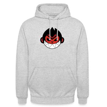 Monkie Kid - Sweat-shirt à capuche unisexe - gris clair chiné - Devant - Alina (178cm) & Michal (187cm)