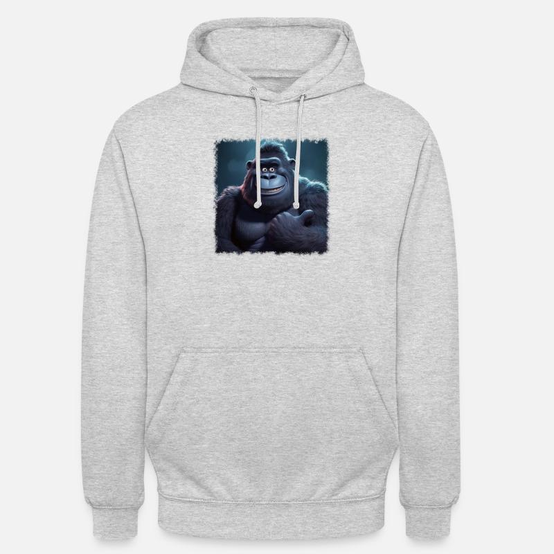 Gorille cool - Sweat-shirt à capuche unisexe - gris clair chiné