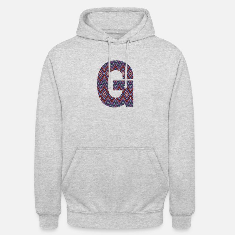 Monogram Letter G- geometric pattern - Unisex Hoodie - light heather grey