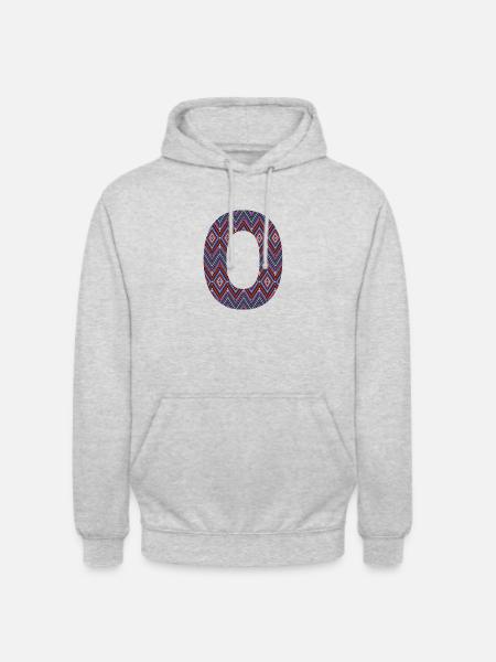 Monogram Letter O- geometric pattern - Unisex Hoodie - light heather grey