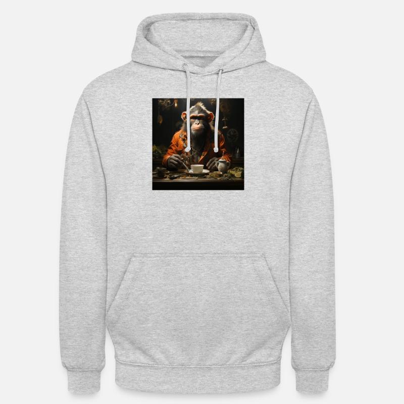 Affe Hawaii - Unisex Hoodie - Hellgrau meliert