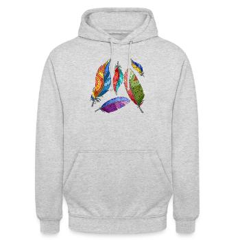 Pen - Unisex Hoodie - light heather grey - Front - Alina (178cm) & Michal (187cm)