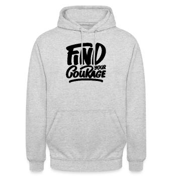 Find Your Courage - Unisex Hoodie - Hellgrau meliert - Vorne - Alina (178cm) & Michal (187cm)