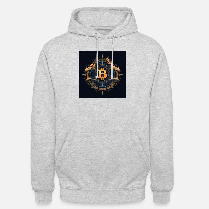 Logo Bitcoin moderne élégant Desgin - Sweat-shirt à capuche unisexe - gris clair chiné