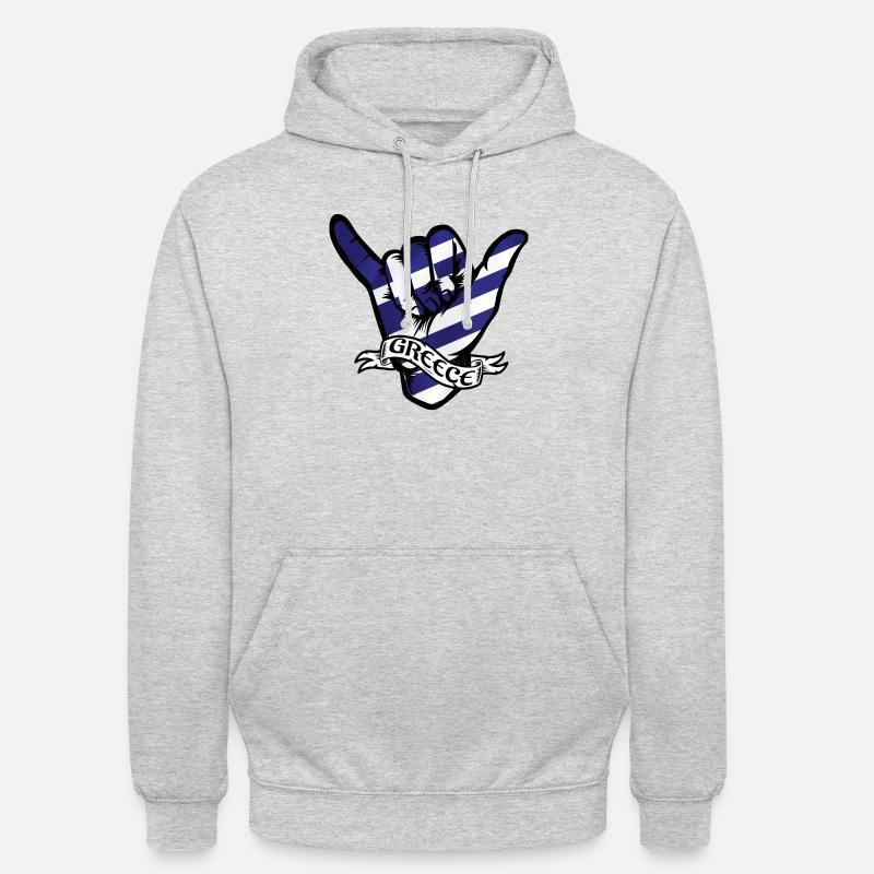 Grèce Shaka - Sweat-shirt à capuche unisexe - gris clair chiné