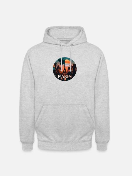 Des souvenirs uniques de Paris - Sweat-shirt à capuche unisexe - gris clair chiné
