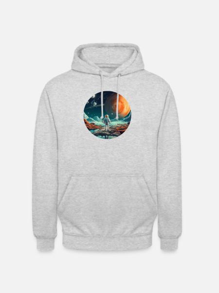 Spaceman Around Space, Astronauts Gift - Unisex Hoodie - light heather grey