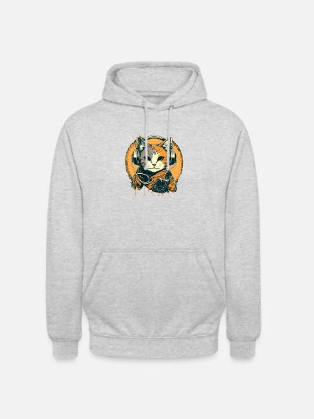 Street Art Cat - Unisex Hoodie - light heather grey