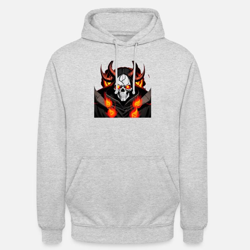 Le seigneur du crâne cornu | Cause de cet été - Sweat-shirt à capuche unisexe - gris clair chiné