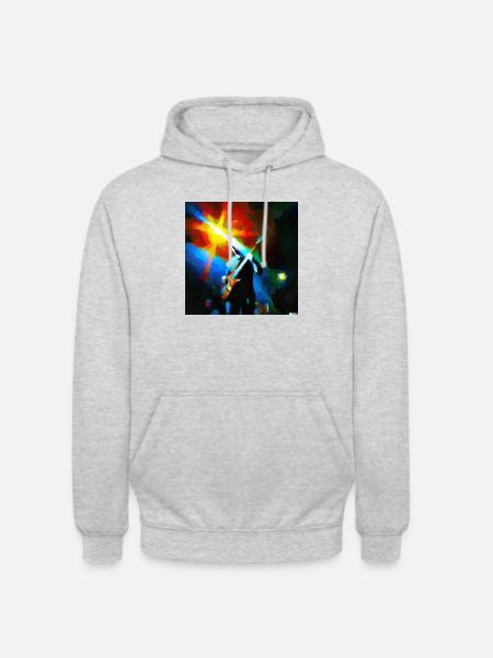 guitarist in concert - Unisex Hoodie - light heather grey