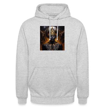 Black Pharaon - Sweat-shirt à capuche unisexe - gris clair chiné - Devant - Alina (178cm) & Michal (187cm)