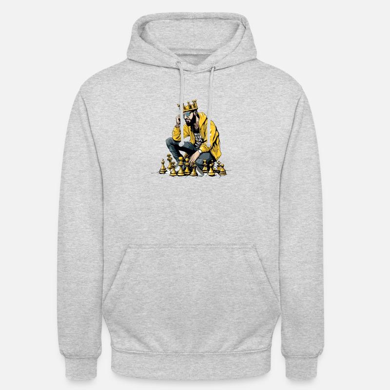Max le roi des échecs - Sweat-shirt à capuche unisexe - gris clair chiné