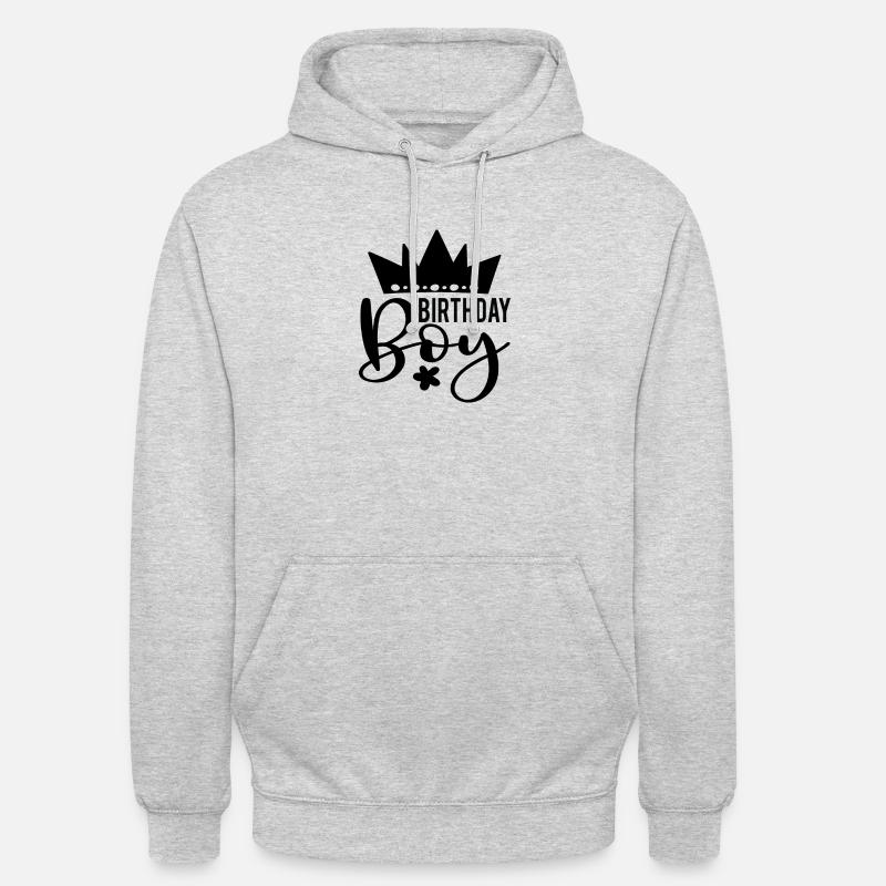 Garçon d’anniversaire - Sweat-shirt à capuche unisexe - gris clair chiné