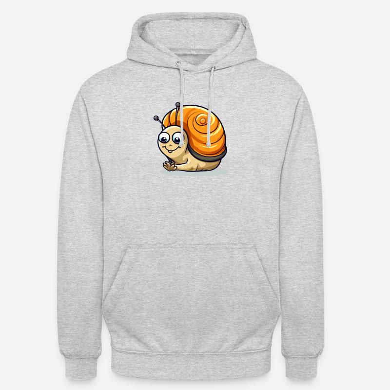 Koco l'escargot - Sweat-shirt à capuche unisexe - gris clair chiné