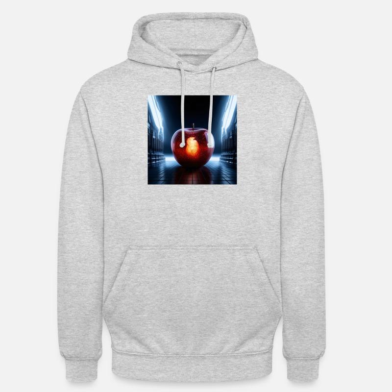 Apfel in der dunklen Stadt - Unisex Hoodie - Hellgrau meliert