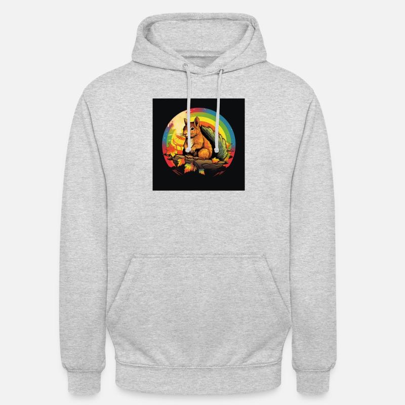 Rainbow Squirrel - Unisex Hoodie - Hellgrau meliert