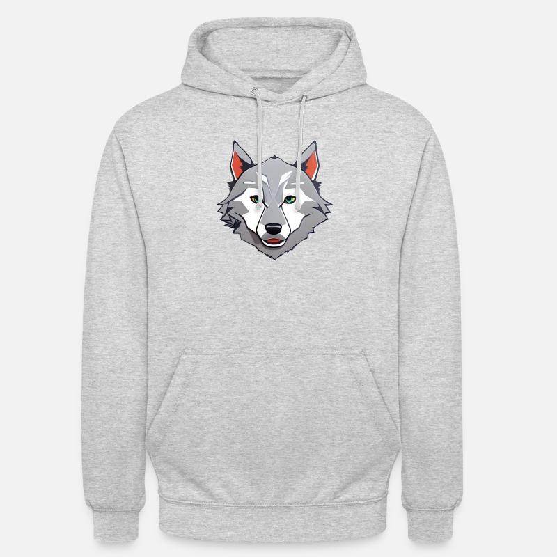 Loup - Sweat-shirt à capuche unisexe - gris clair chiné