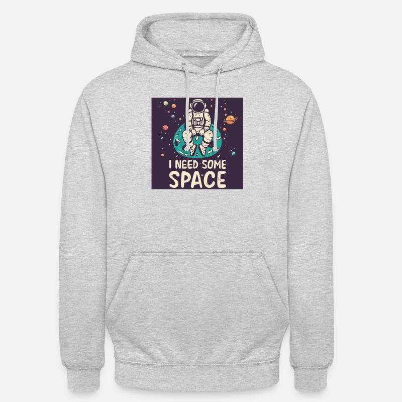 J’ai besoin d’espace - Astronaute - Sweat-shirt à capuche unisexe - gris clair chiné