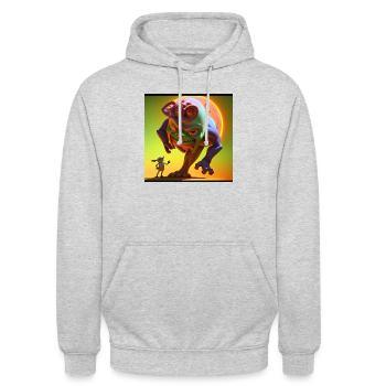 Monster Goblin - Unisex Hoodie - light heather grey - Front - Alina (178cm) & Michal (187cm)