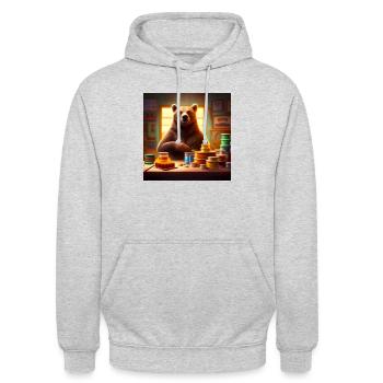L’ours vend du miel - Sweat-shirt à capuche unisexe - gris clair chiné - Devant - Alina (178cm) & Michal (187cm)