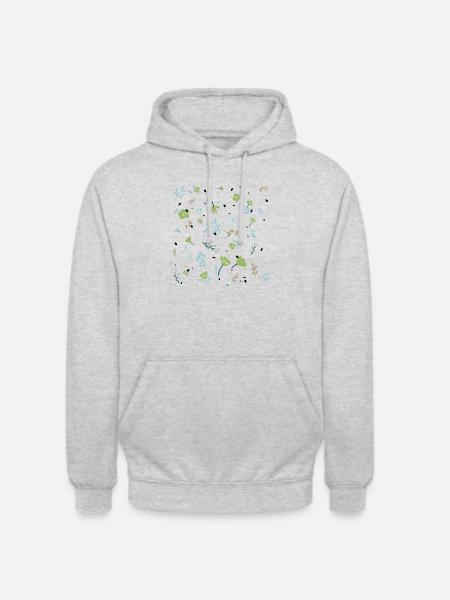 Blue floral transparent background - Unisex Hoodie - light heather grey