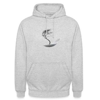 Ein kleiner Baum im grossen Sturm - Unisex Hoodie - Hellgrau meliert - Vorne - Alina (178cm) & Michal (187cm)