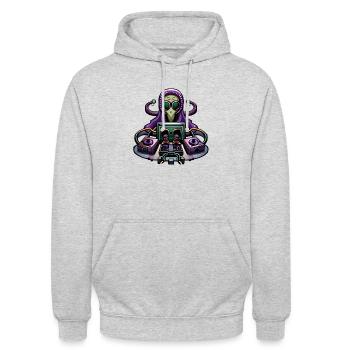 Phil - Unisex Hoodie - Hellgrau meliert - Vorne - Alina (178cm) & Michal (187cm)