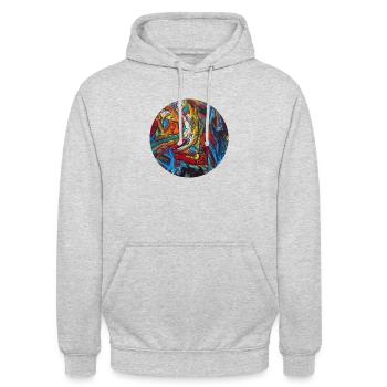 Pizaros Kollektion - Unisex Hoodie - Hellgrau meliert - Vorne - Alina (178cm) & Michal (187cm)