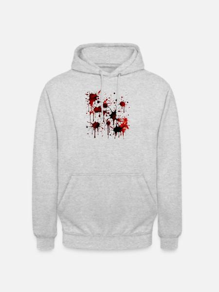 Blutspritzer Halloween Blut Blutfelcken - Unisex Hoodie - Hellgrau meliert