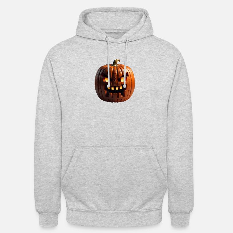 Halloween horreur Evil Mine artisanat comme citrouille - Sweat-shirt à capuche unisexe - gris clair chiné