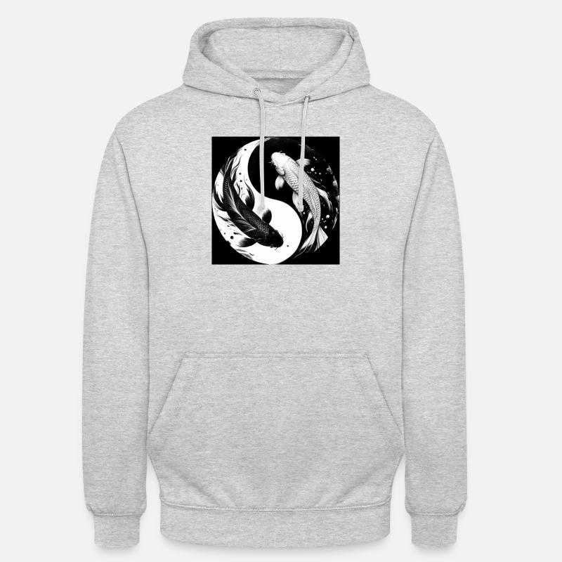 Le Yin et le Yang - Sweat-shirt à capuche unisexe - gris clair chiné