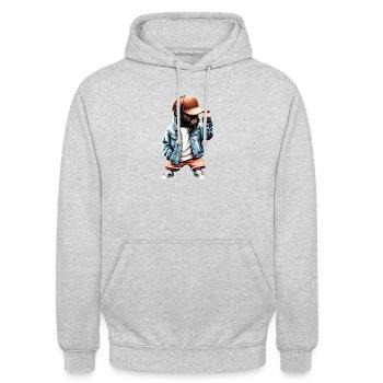 Rapper Bären Musiker Styling Musik lyrisch Tänzer - Unisex Hoodie - Hellgrau meliert - Vorne - Alina (178cm) & Michal (187cm)