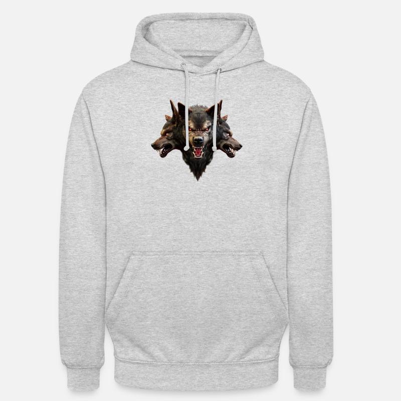 Wolf Devil Heads Evil Creepy Werewolf - Unisex Hoodie - light heather grey