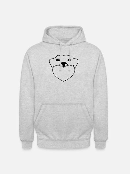 Et hjerte for hunde - Hættetrøje unisex - lysegrå meleret