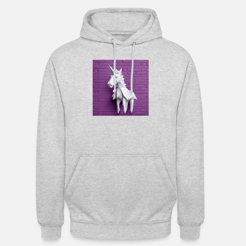 Weißes Einhorn - Unisex Hoodie - Hellgrau meliert