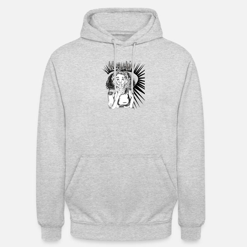 Afro-Chic-Vecter-Kunst - Unisex Hoodie - Hellgrau meliert