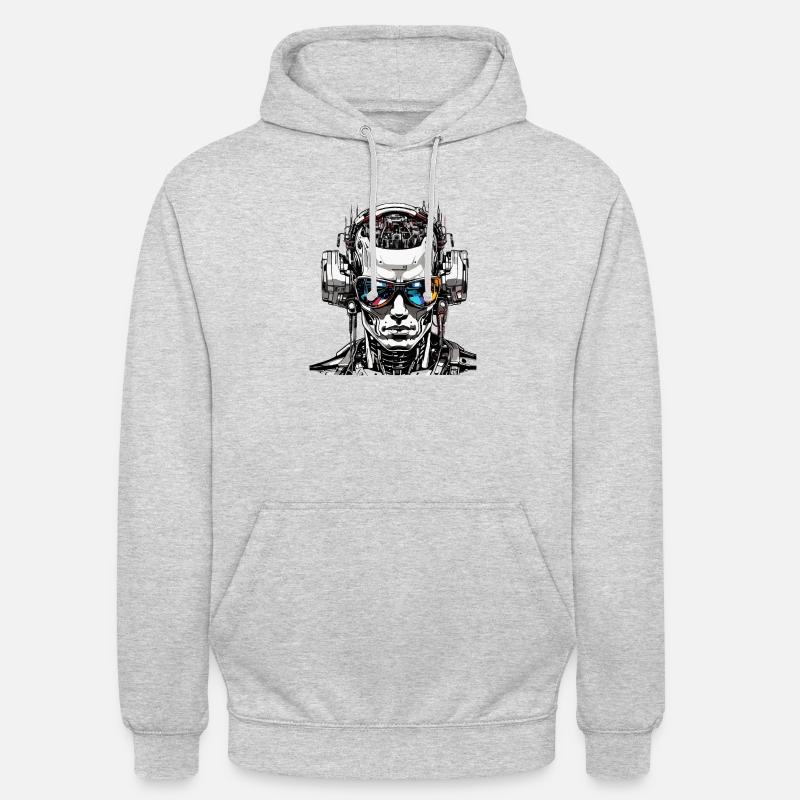 Android, Cyborg Deejay, TRANCE - Unisex Hoodie - Hellgrau meliert