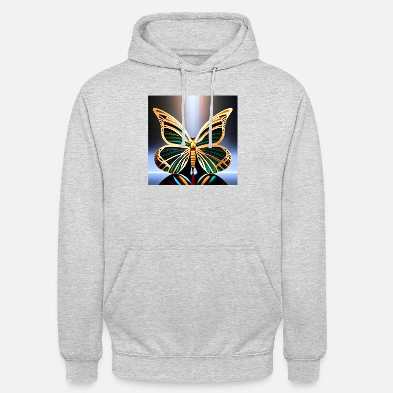 Abstract Geometric Art Butterfly Image - Unisex Hoodie - light heather grey