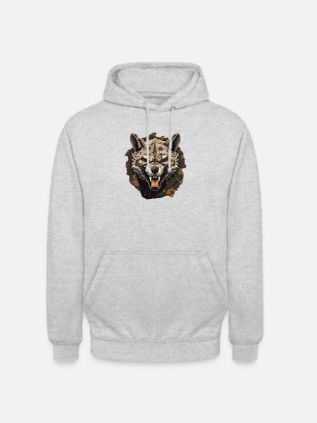 Cool hyena design - Unisex Hoodie - light heather grey