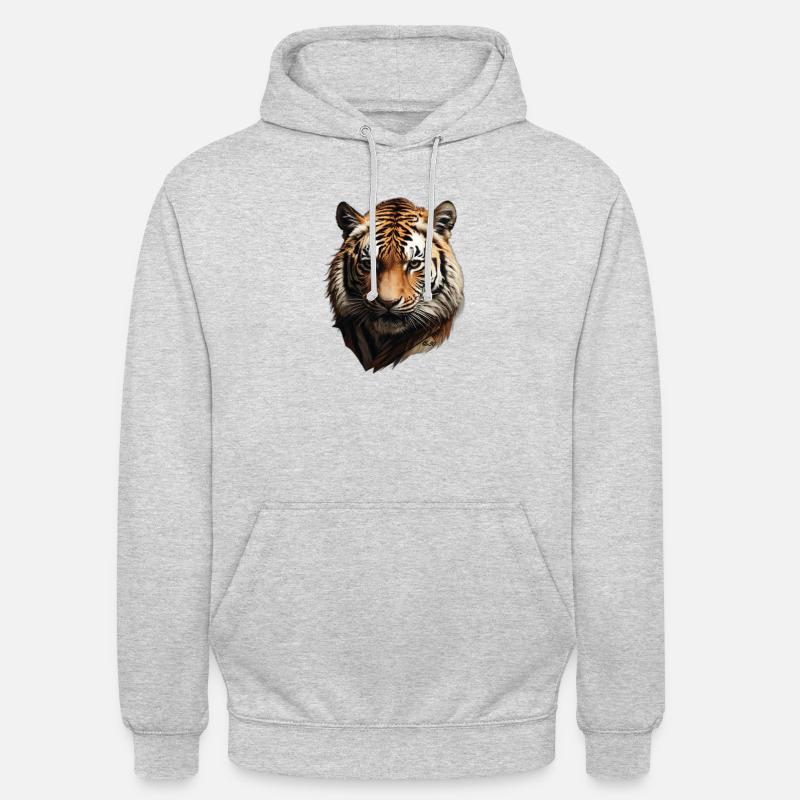Tiger AI généré par e30 - Sweat-shirt à capuche unisexe - gris clair chiné