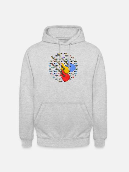 Gitarren - Unisex Hoodie - Hellgrau meliert