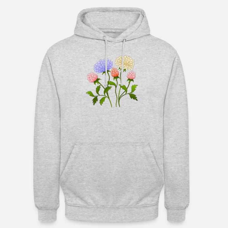 Fleur - Sweat-shirt à capuche unisexe - gris clair chiné