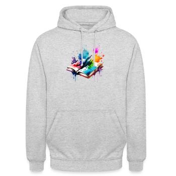 Book Lover Reading Books Reader Gift Book - Unisex Hoodie - light heather grey - Front - Alina (178cm) & Michal (187cm)