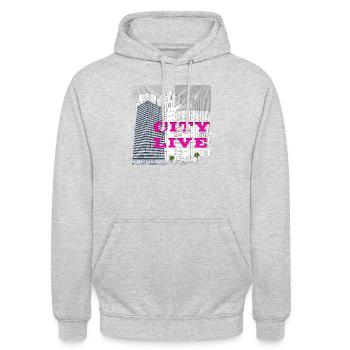 City Live - Sweat-shirt à capuche unisexe - gris clair chiné - Devant - Alina (178cm) & Michal (187cm)
