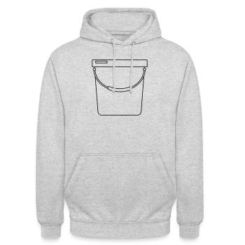 Eimer - Unisex Hoodie - Hellgrau meliert - Vorne - Alina (178cm) & Michal (187cm)