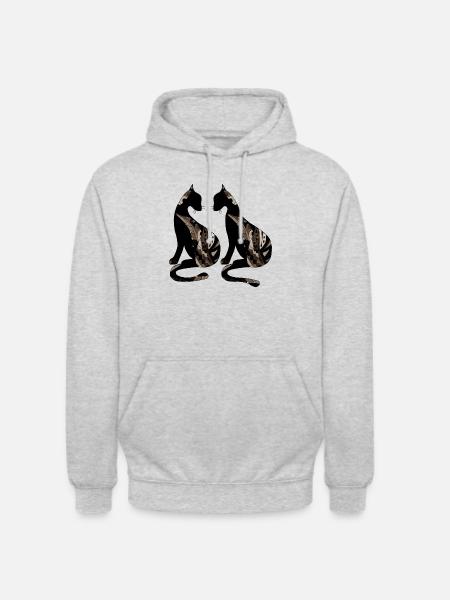 Chats - Sweat-shirt à capuche unisexe - gris clair chiné