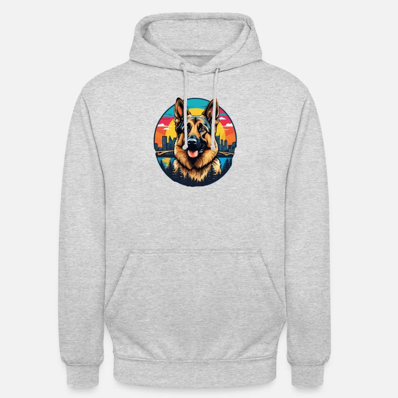 Deutscher Schäferhund - Unisex Hoodie - Hellgrau meliert