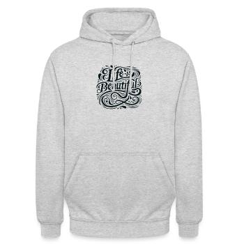 Das Leben ist schön Inspirierendes Zitat T-Shirt - Unisex Hoodie - Hellgrau meliert - Vorne - Alina (178cm) & Michal (187cm)