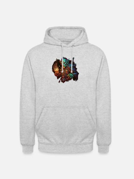 orc shaman - Unisex Hoodie - light heather grey