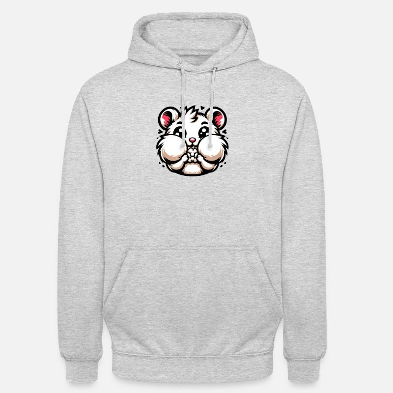 Hermann Hamsterbäckchen - Sweat-shirt à capuche unisexe - gris clair chiné